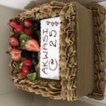 Square Cakes with fruits (Buttercream Icing)