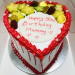 Love Shaped Cake with fruits