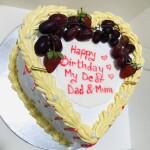 Love Shaped Cake with fruits