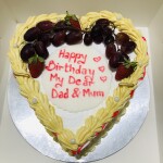 Love Shaped Cake with fruits
