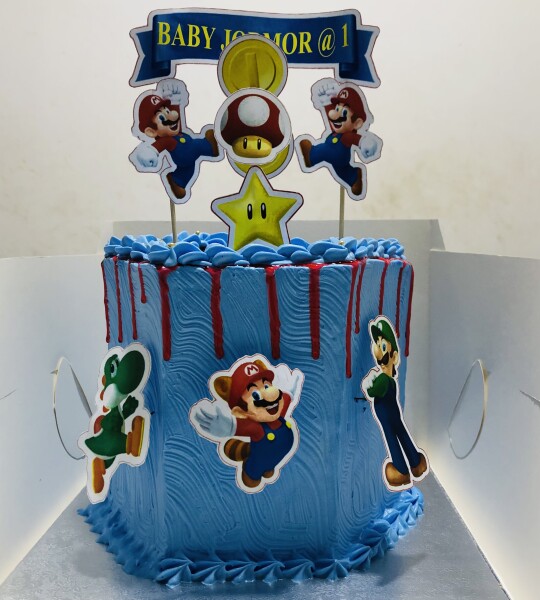 Hexagon Boys Themed Cake(Whipping Cream)