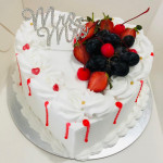 Wedding love cake with fruits(whipping cream)